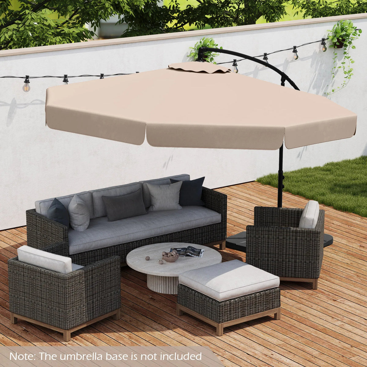Offset Cantilever Hanging Umbrella with Cover