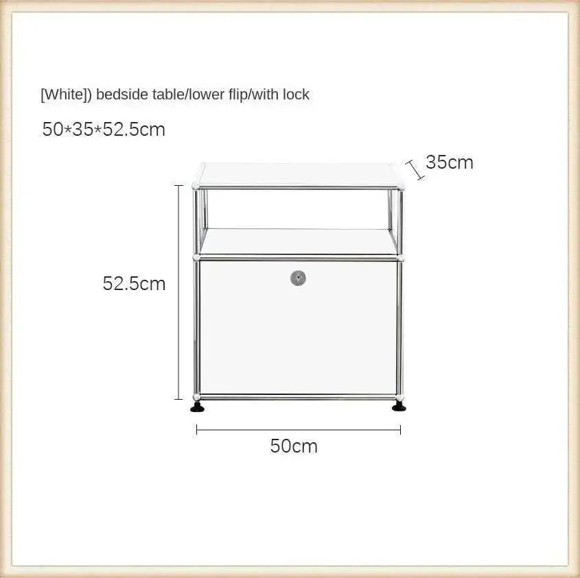 Modern Stainless Steel Medieval Nightstand Storage Nightstand