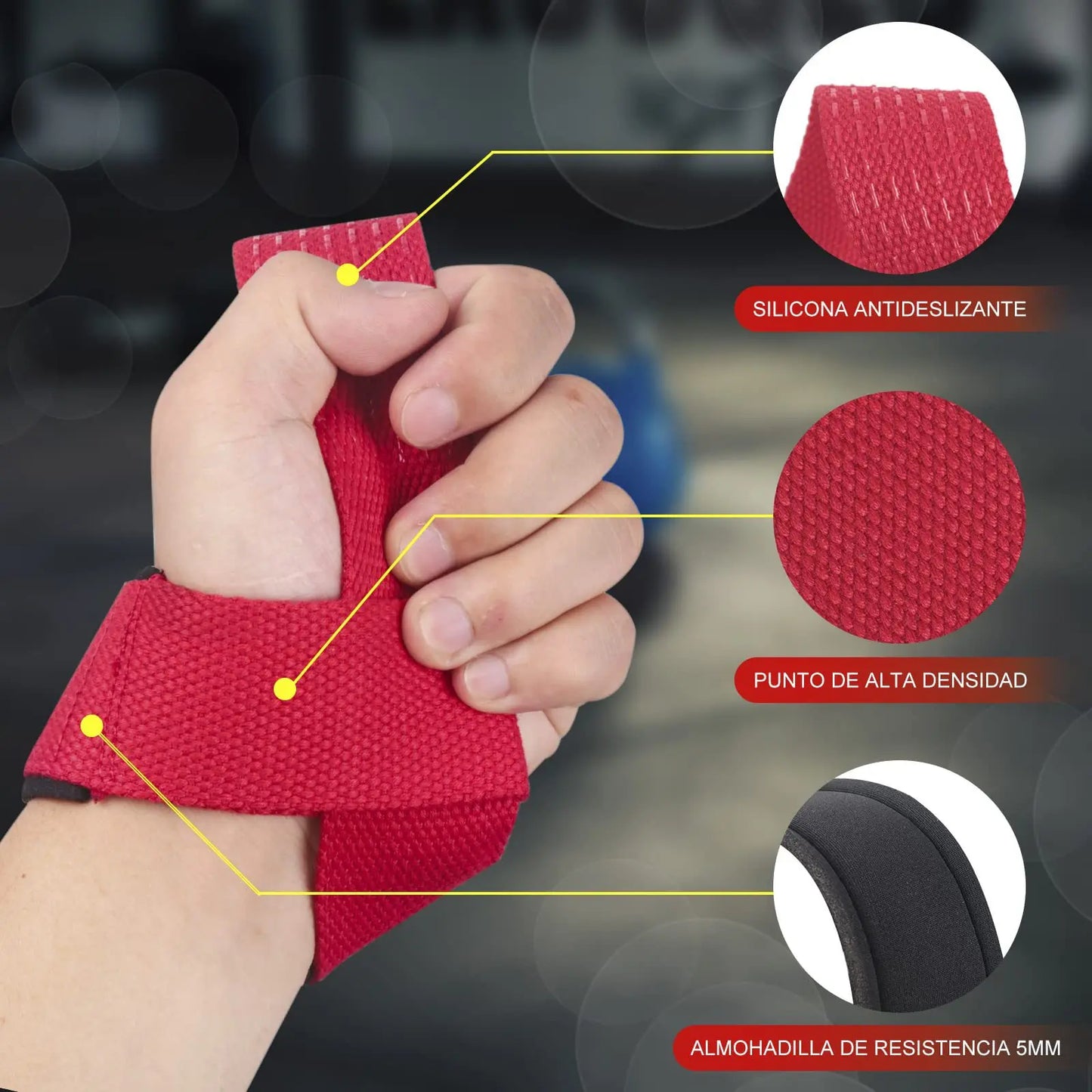 Weightlifting Wrist Straps Strength Training Adjustable
