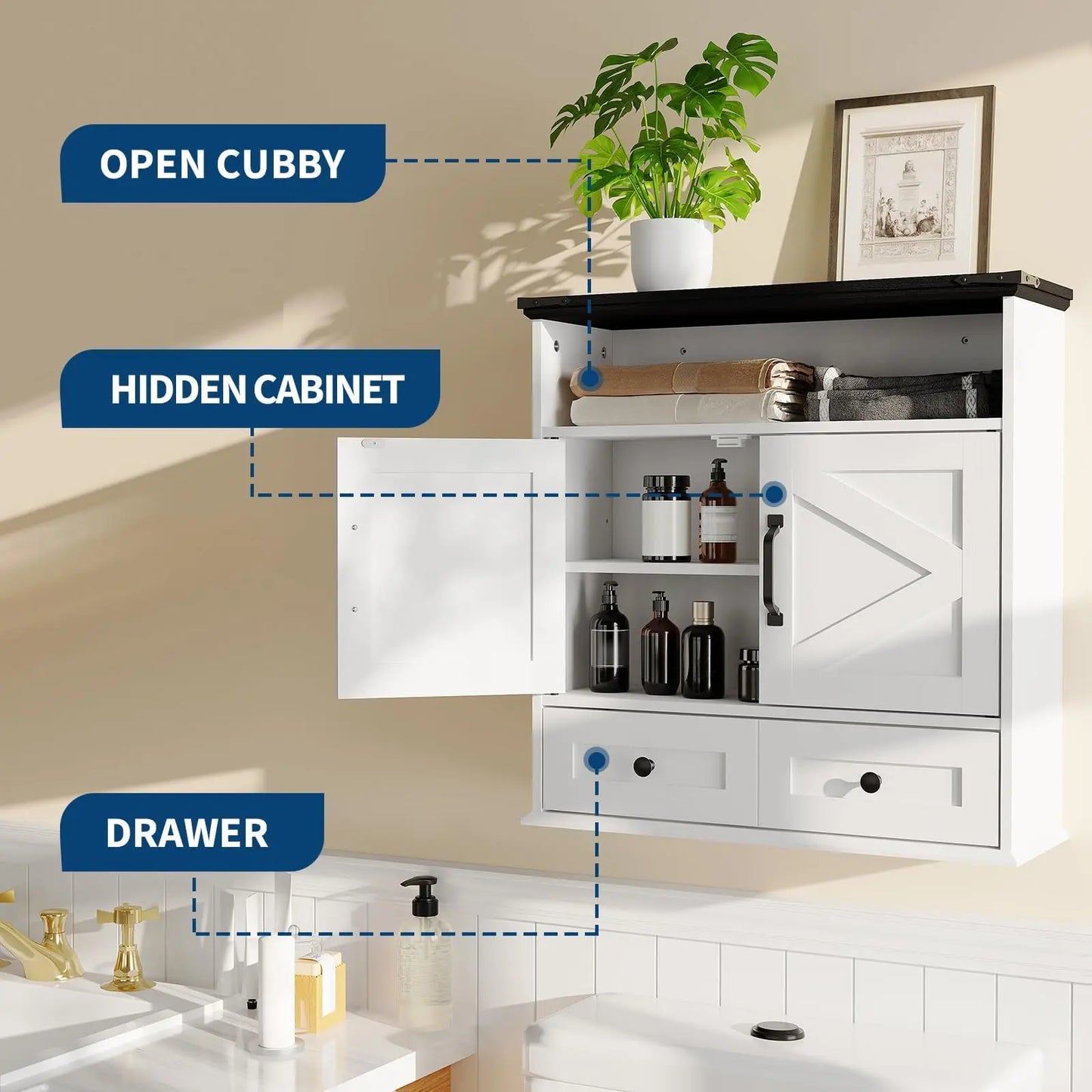 Wall Mounted Farmhouse Medicine Cabinet