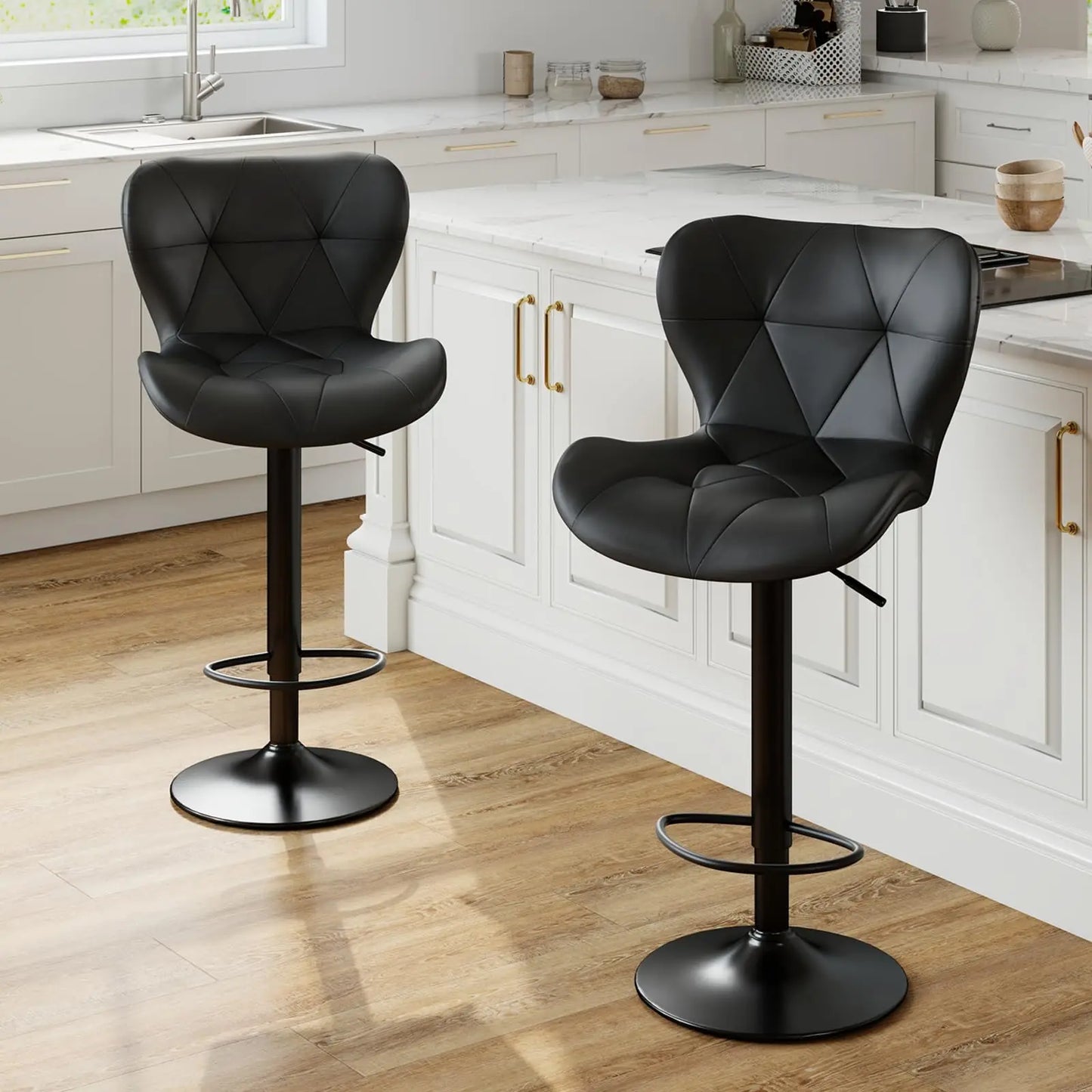 Ergonomic Faux Leather Dining Chairs Set