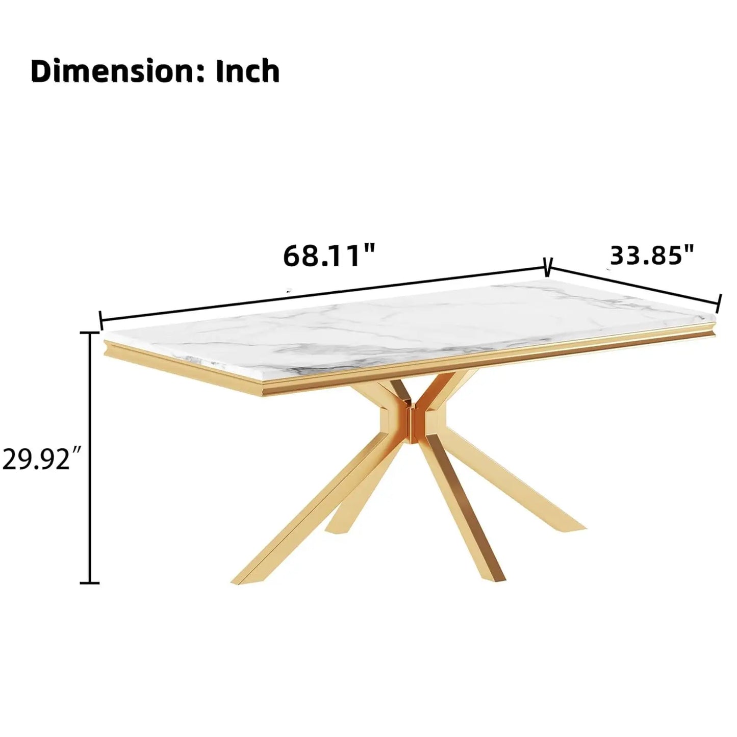 Modern Faux Marble Rectangular or Round Dining Table