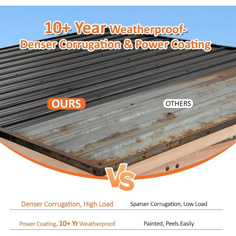 Cedar Patio Pavilion with Sloped Galvanized Steel Roof