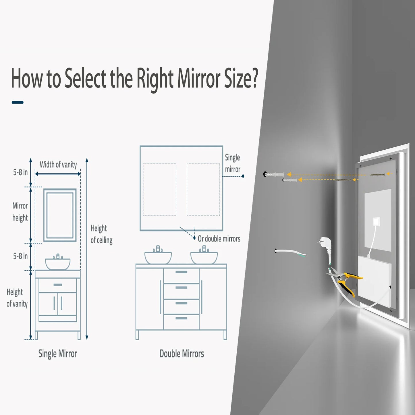 Vanity Mirror with Dimmable Lights