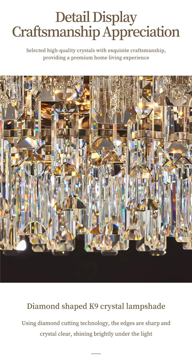 Modern Led Ceiling Hanging Crystal Chandelier