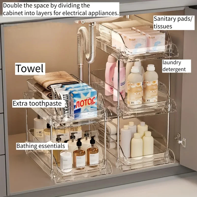 Pull-Out Under Sink Organizer with Shelf