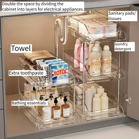 Pull-Out Under Sink Organizer with Shelf
