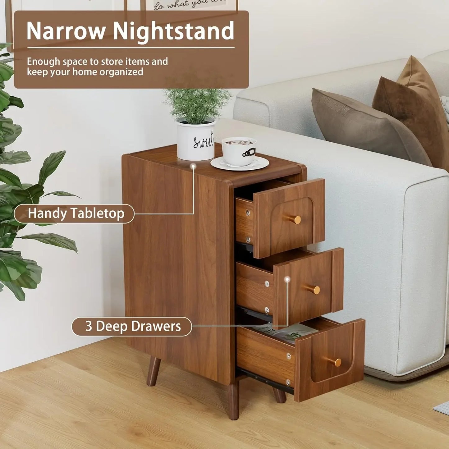 Nightstands with Drawers and Storage