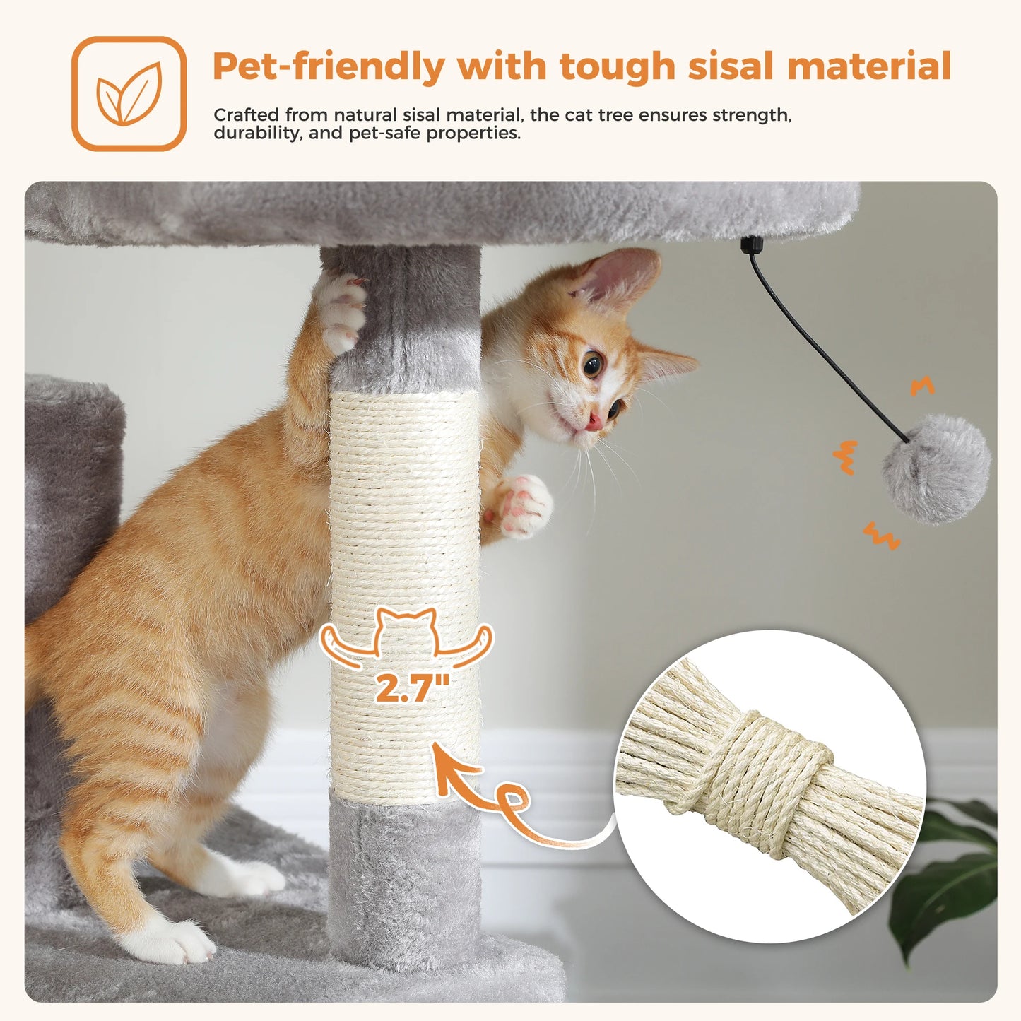Multi-Level Plush Cat Condo with Scratching Posts