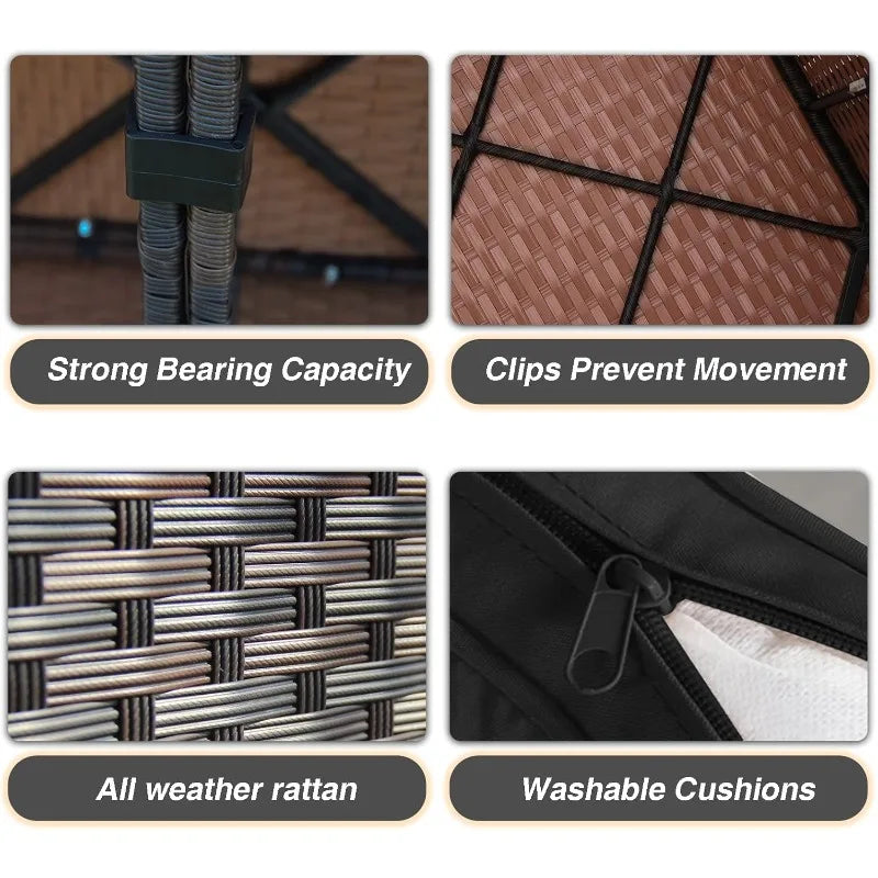 Patio Furniture Set with Fire Pit Table