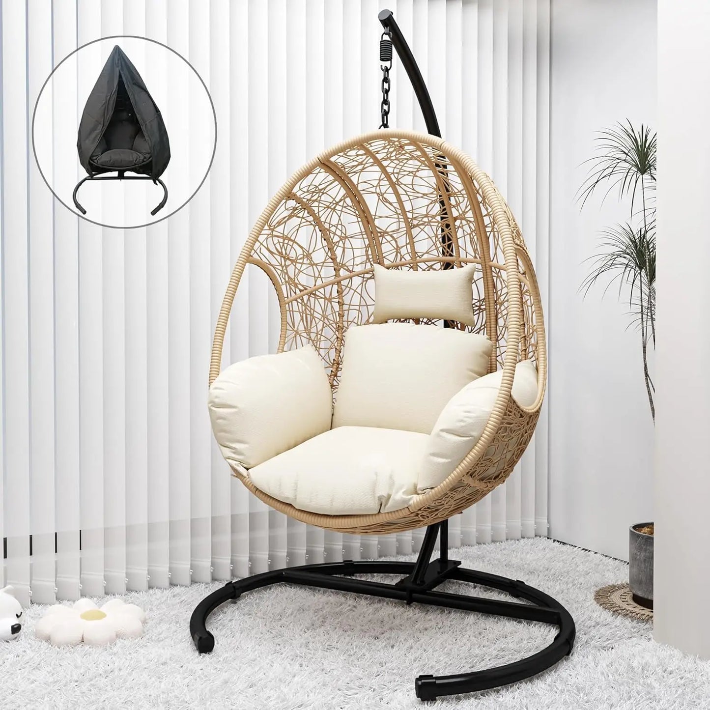 Hanging Egg Swing Chair w/Stand All-Weather