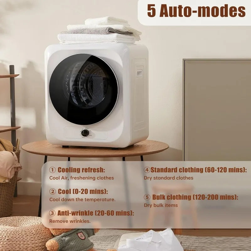 Compact Electric Dryer with 5 Drying Modes