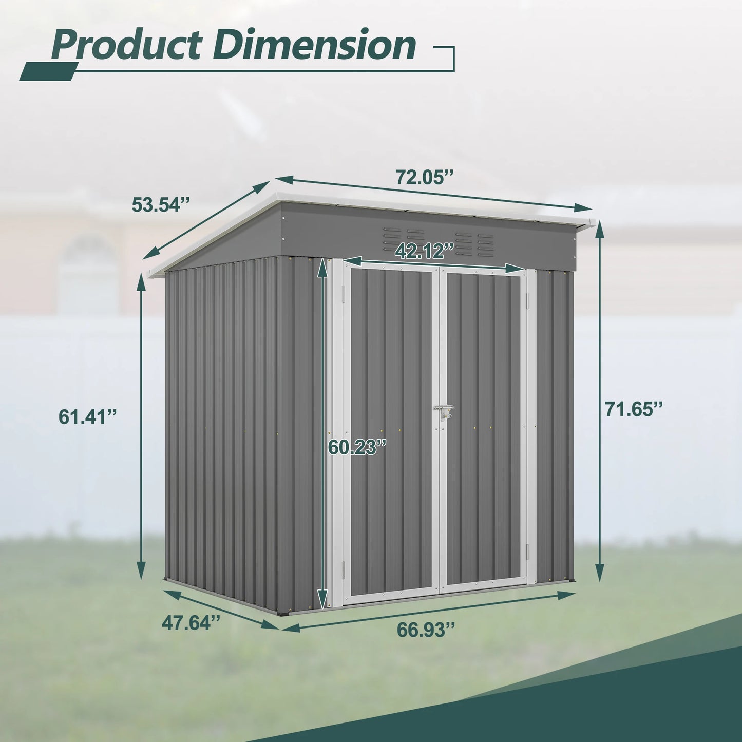 Outdoor Storage Shed with Large Metal Utility Tools