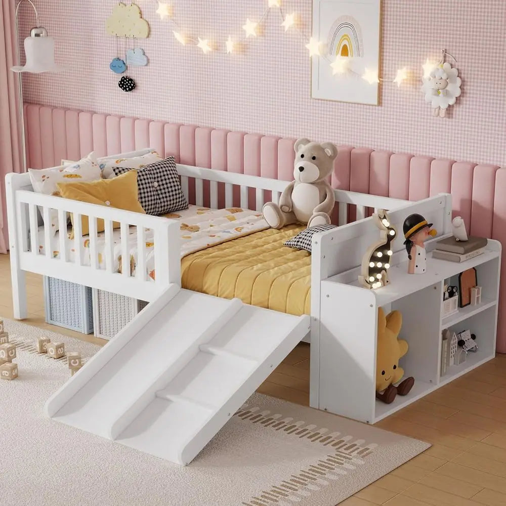 Low Loft Bed with Slide