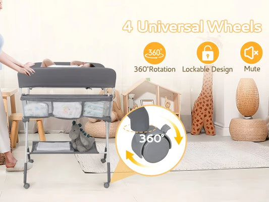 Waterproof Portable Baby Changing Station with Wheels