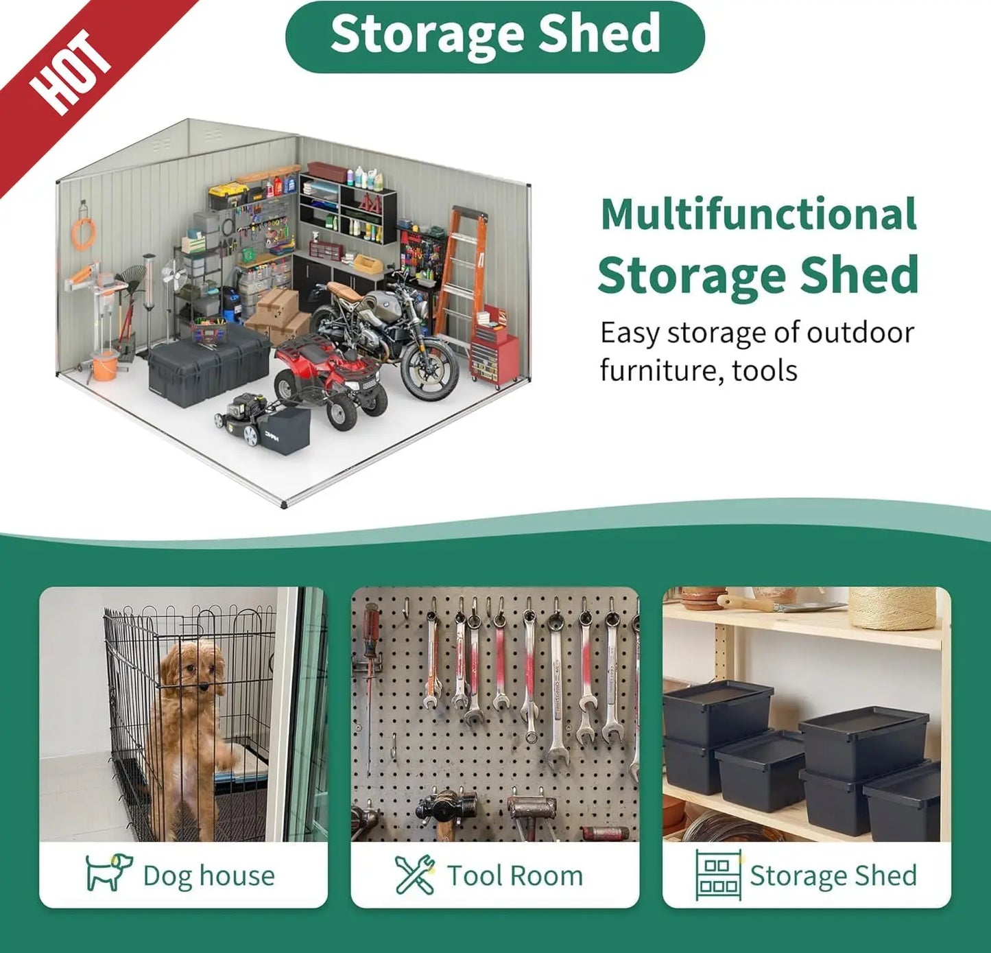 Garden Shed with Updated Frame Structure