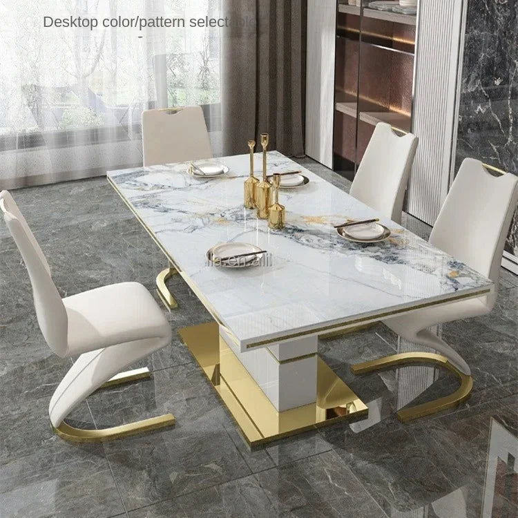 Modern Luxury Gold Dining Room Set