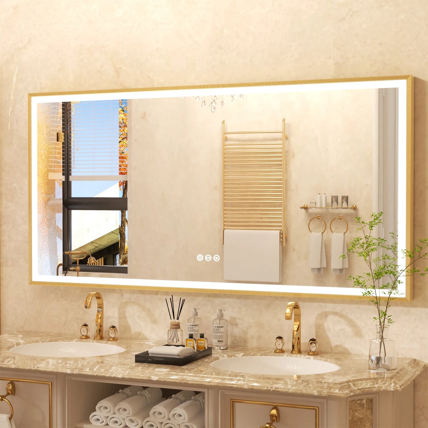 LED Vanity Mirror Gold Frame