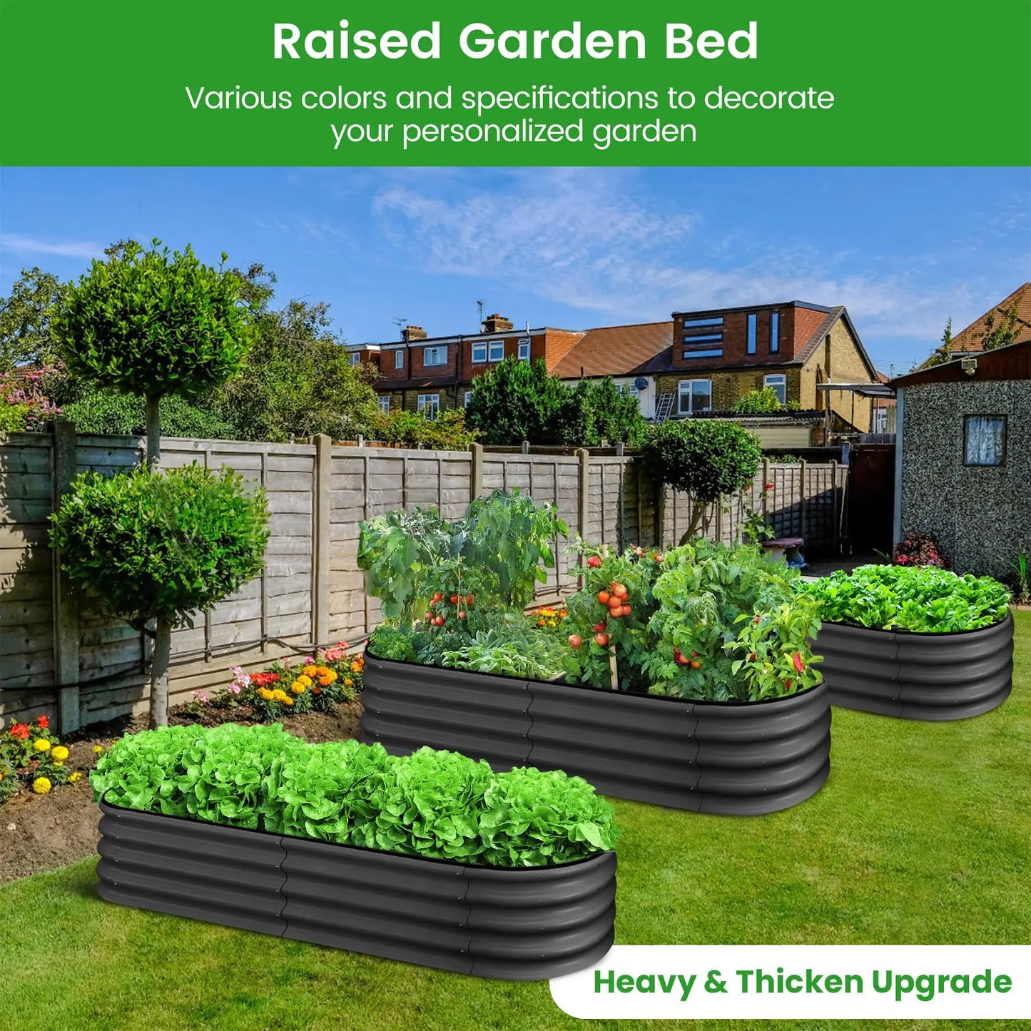 Oval Galvanized Steel Raised Garden Bed