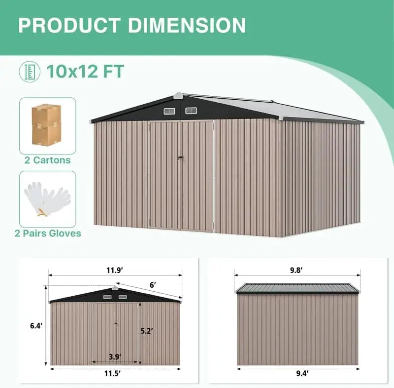 Durable Metal Outdoor Storage Shed