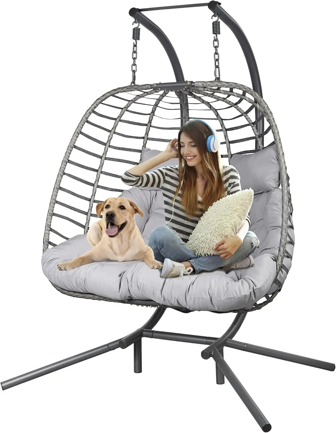 Patio Hammock Swing Chair with Cushion Loveseat