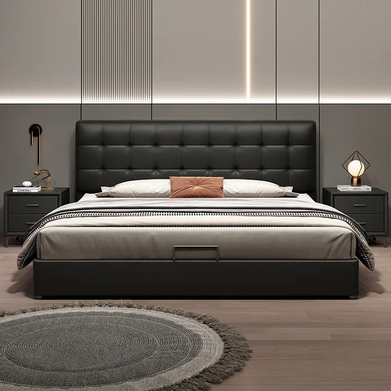 European Style Bed Frame With Nightstands