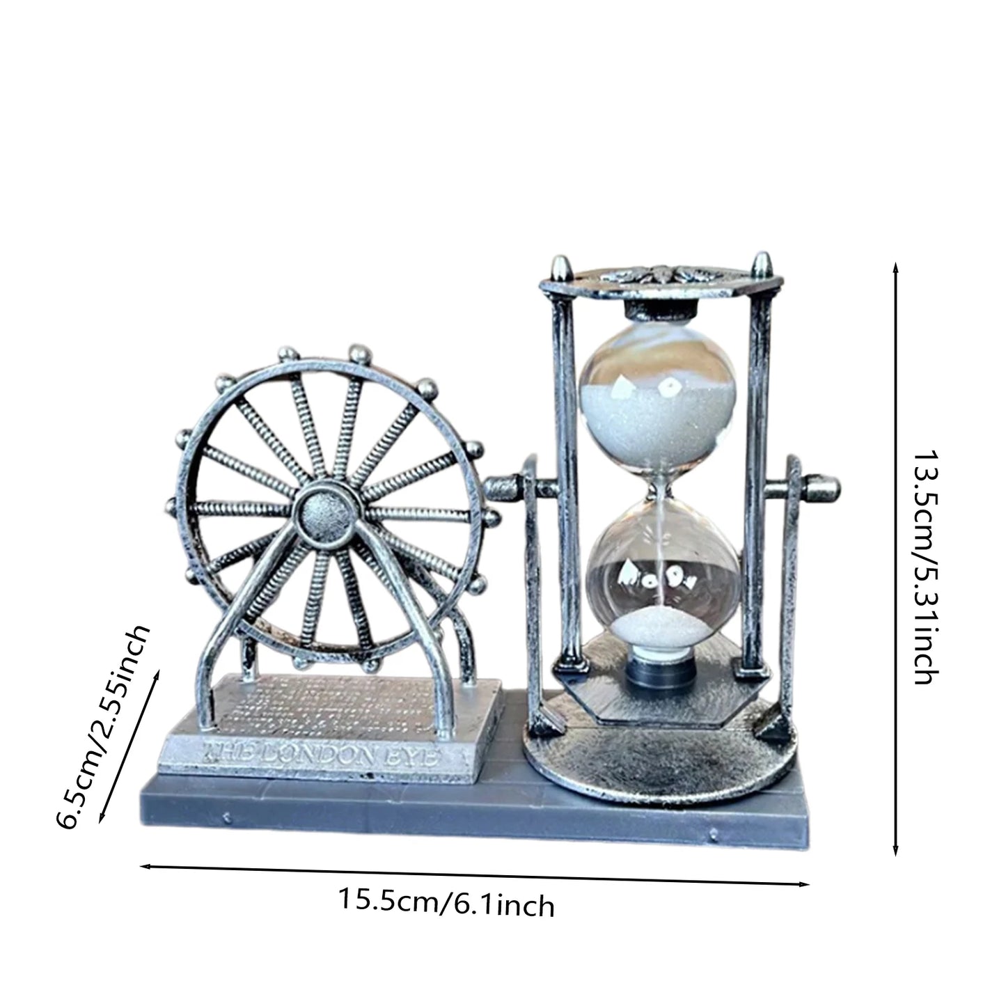 Vintage Ferris Wheel Statue Hourglass Sand Clock Retro Desk Timer