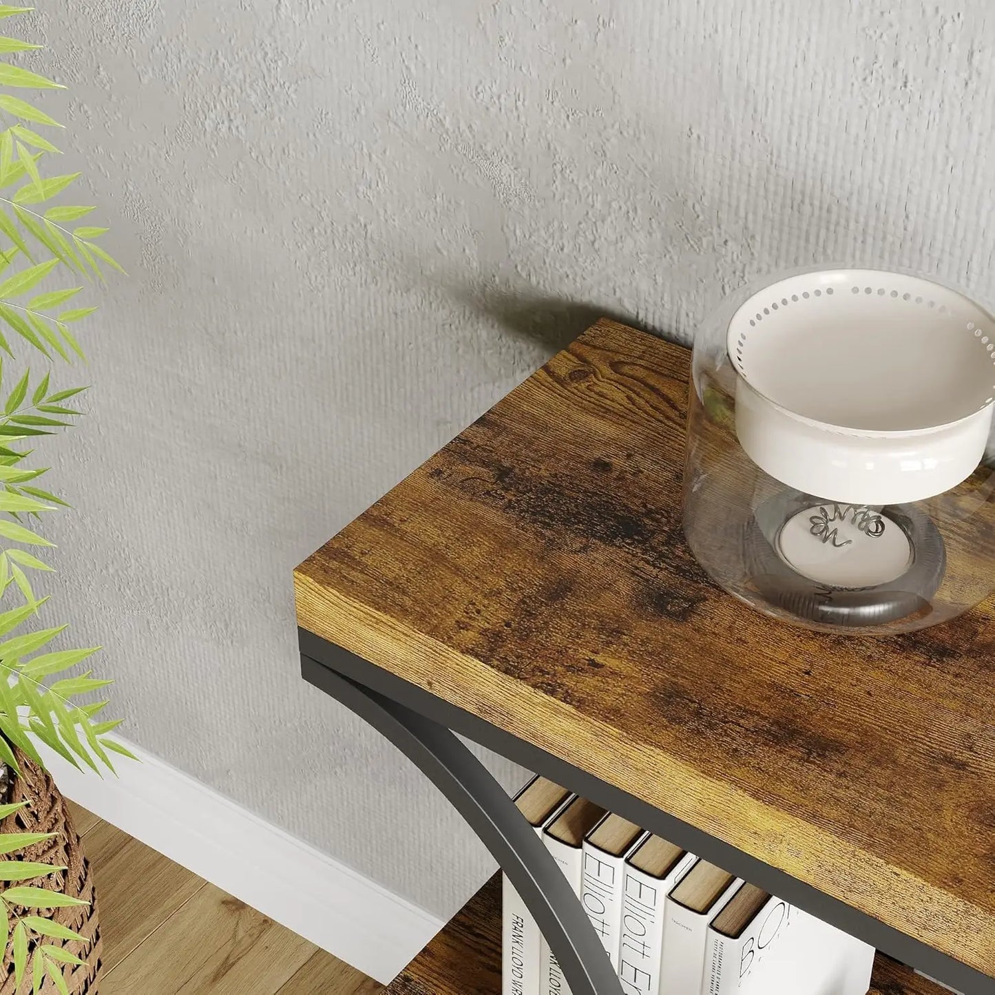 Narrow Console Table with Storage Shelves