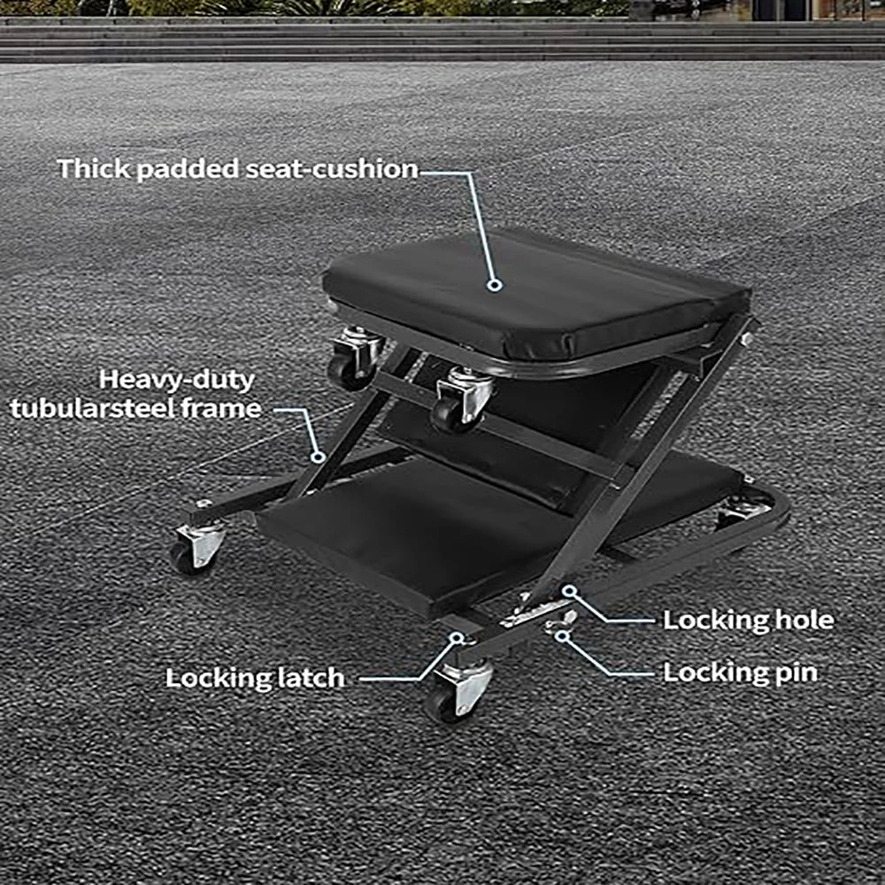 Automotive Mechanic Repair Under Car Rolling Creeper Seat