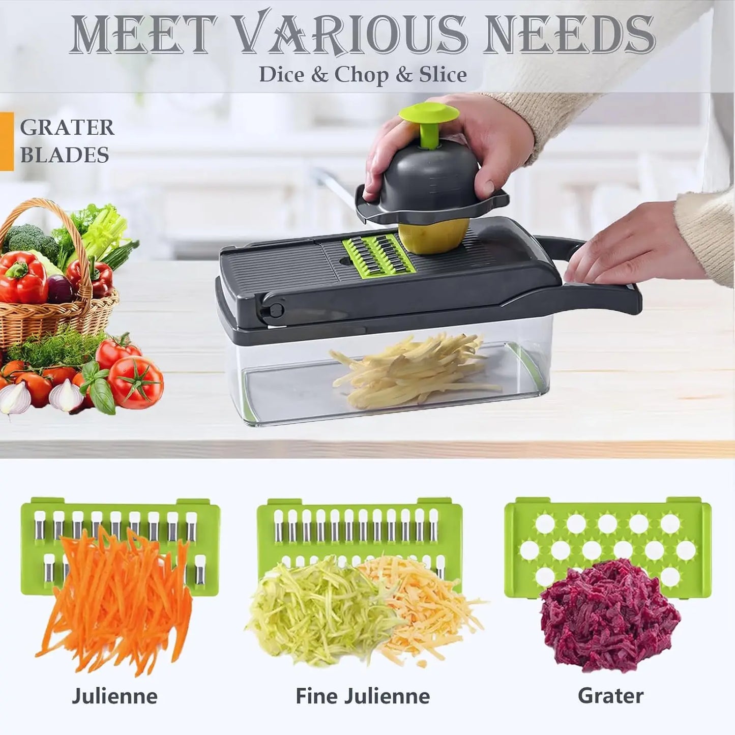Multi-Functional Easy Safe Upgraded Vegetable Chopper