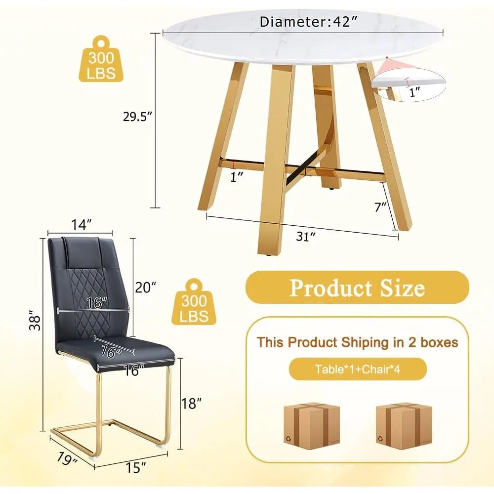 Luxury Modern Round Dining Table Set
