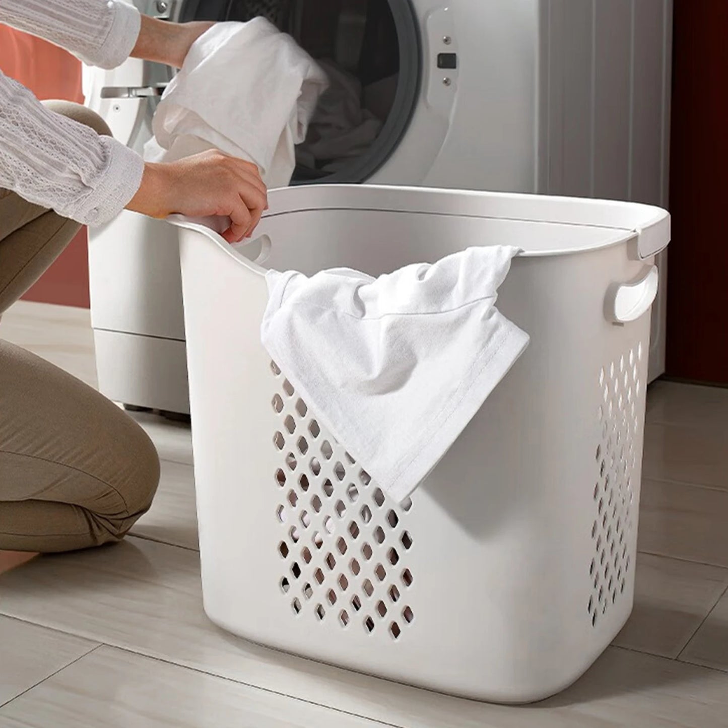 Multi-Layer Rolling Plastic Laundry Hamper with Wheels