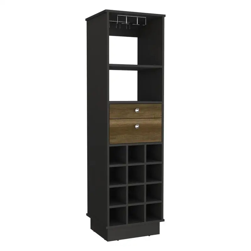 Classic Bar Cabinet with 2 Drawers & 12-Bottle Wine Rack