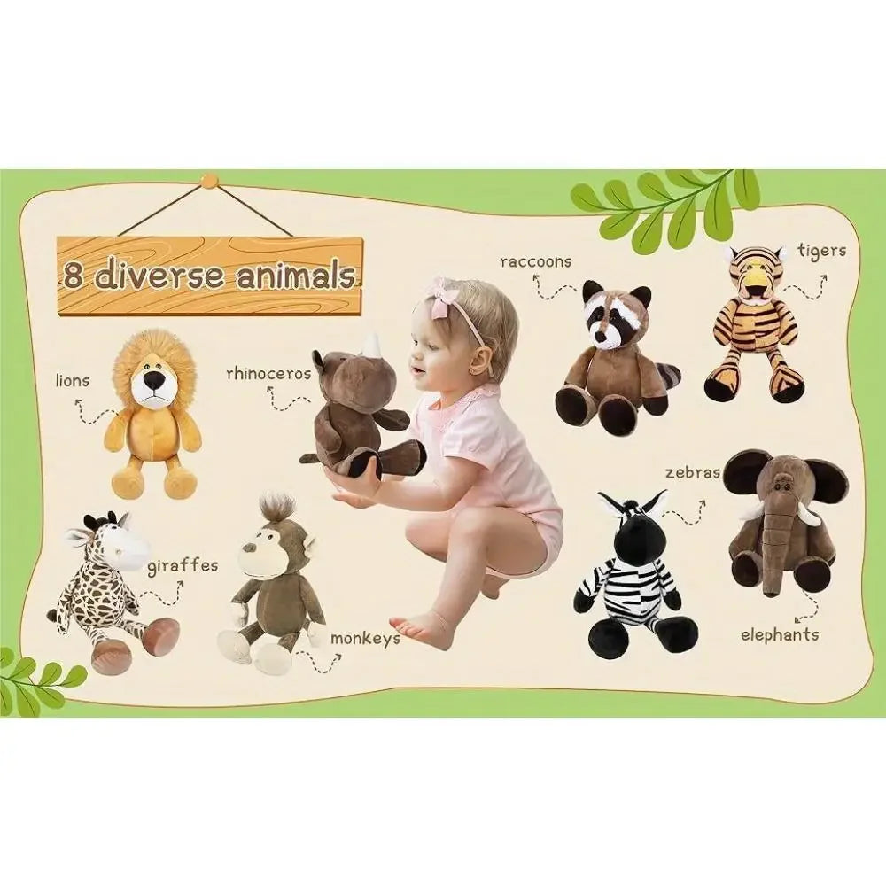 Safari Stuffed Animals Plush Set