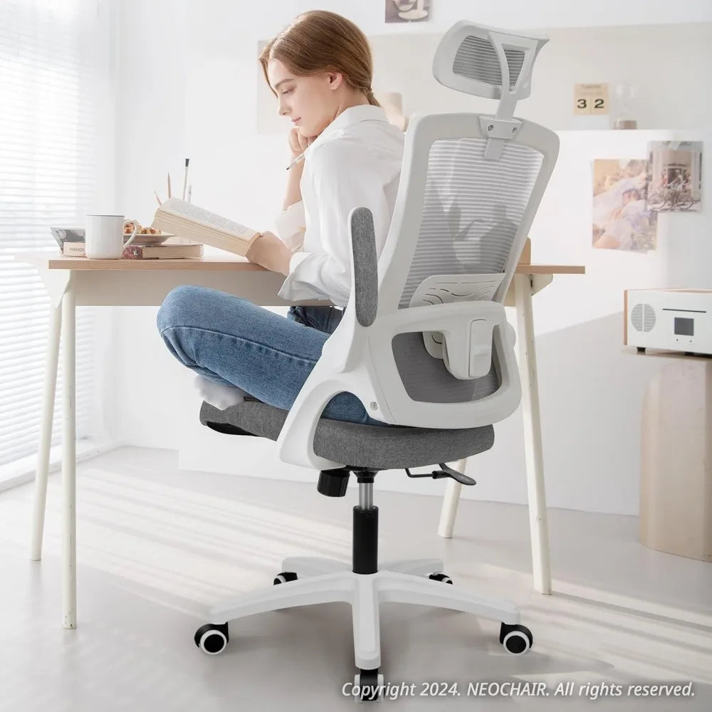 Ergonomic Adjustable Chair with a High Back Computer Comfy Task Office Chair
