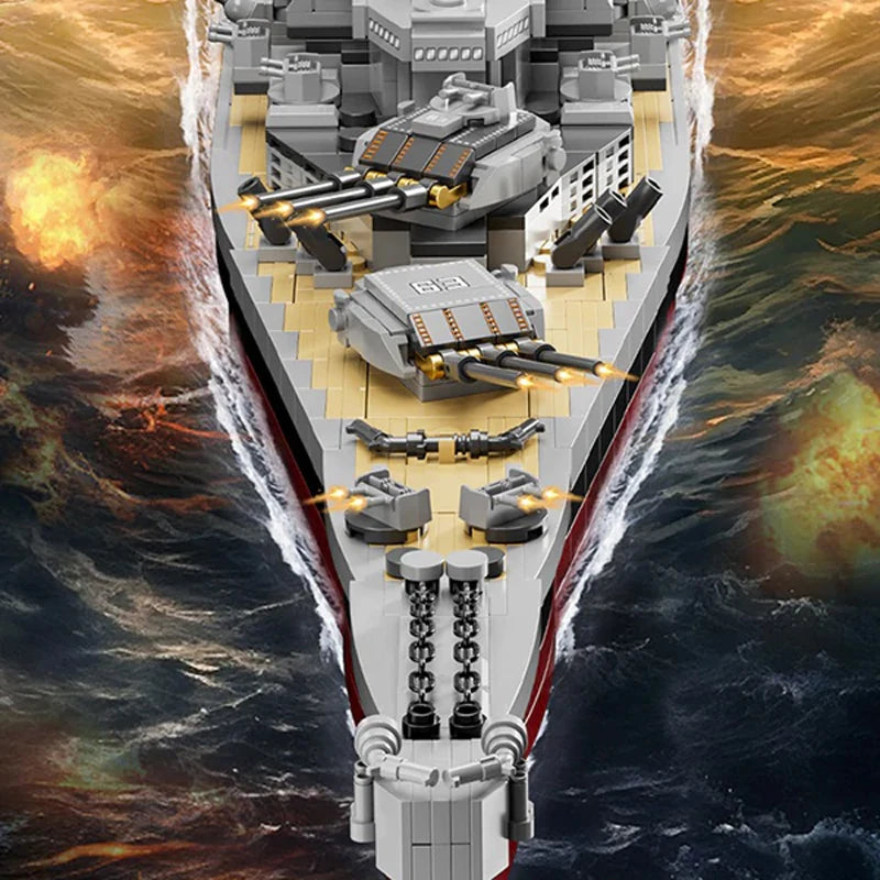 US Warships Military WW2 Missouri Battleship Building Blocks