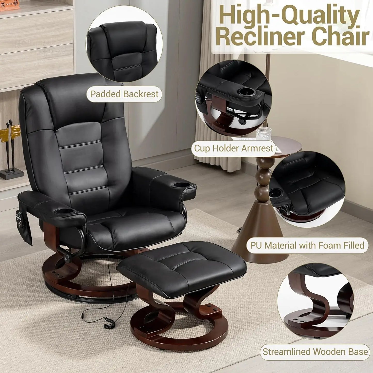 Recliner Chair with Ottoman