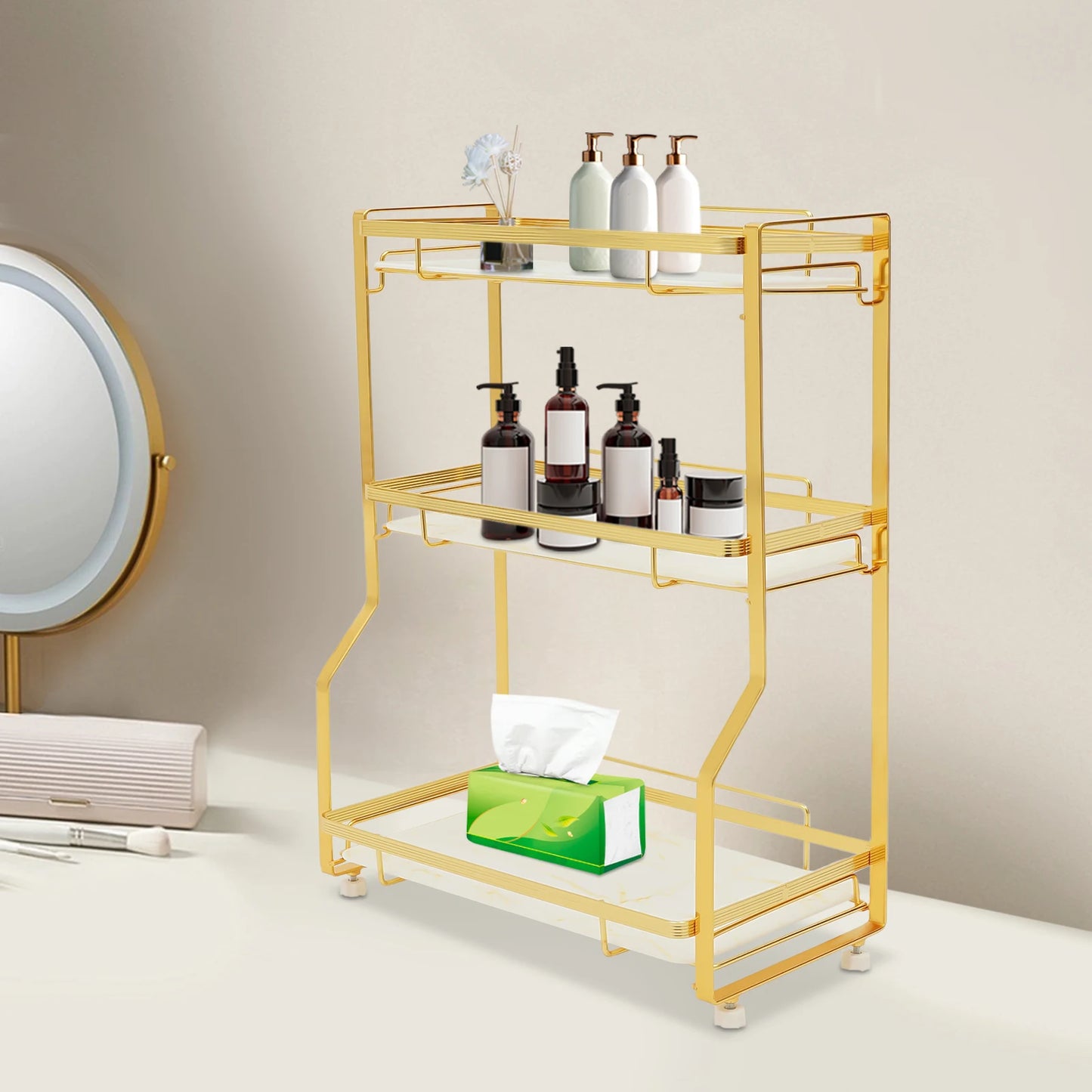Bathroom Gold Bathroom Vanity Counter Organizer