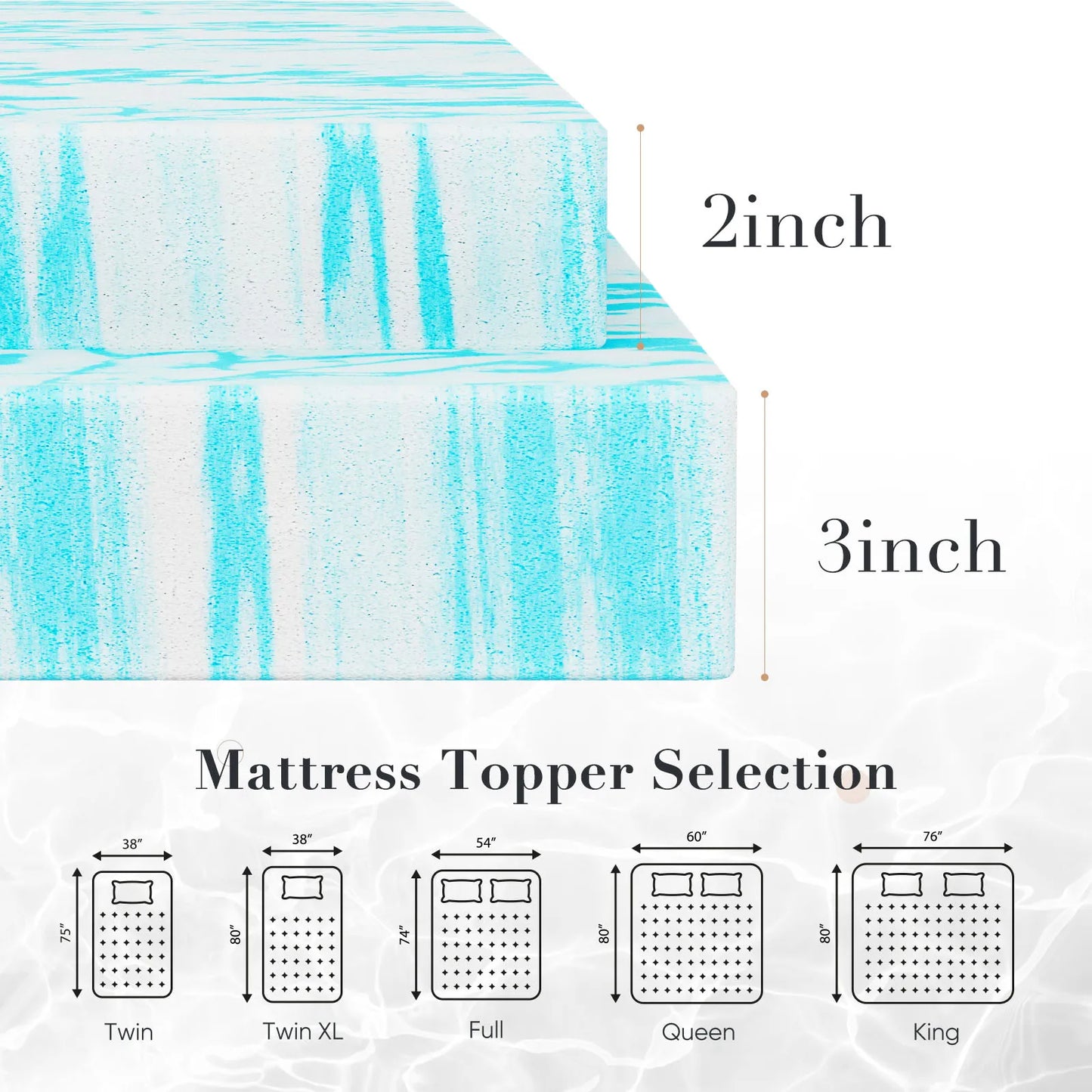 Gel Memory Foam Mattress Topper