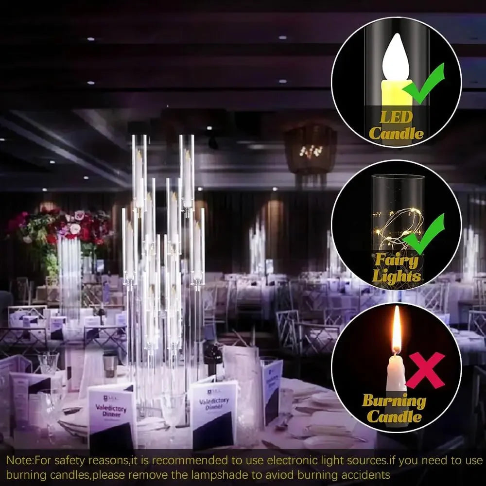 10 Arm Candelabras Clear Candle
