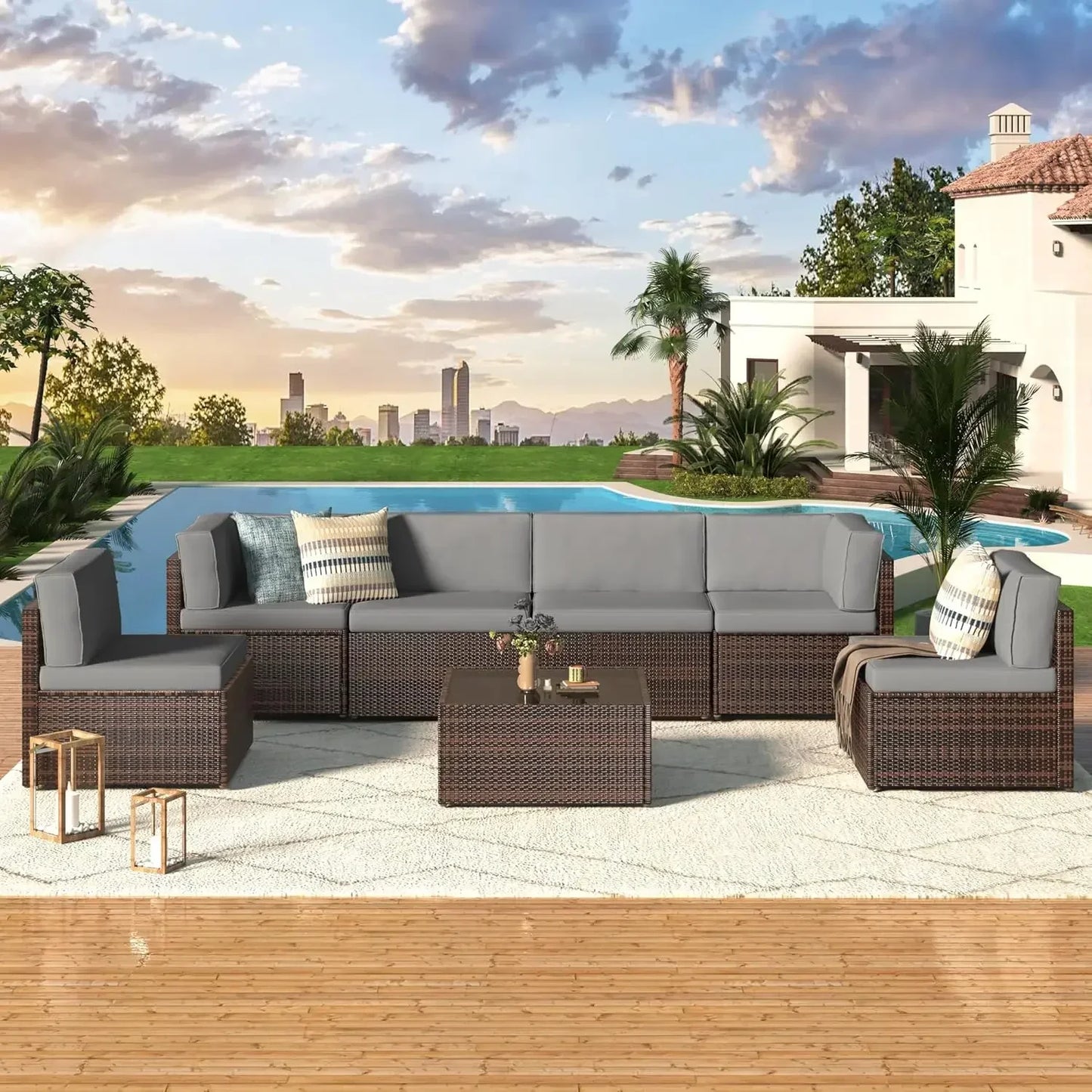 Outdoor Sectional Furniture Chair Set with Cushion