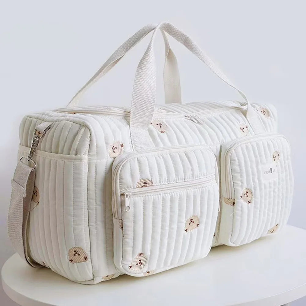 Large Quilted Baby Diaper Bag