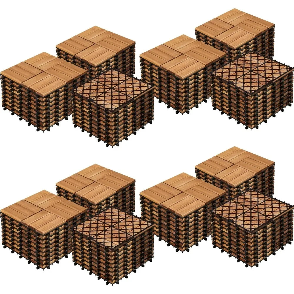 Waterproof Hardwood Interlocking Patio Deck Tiles
