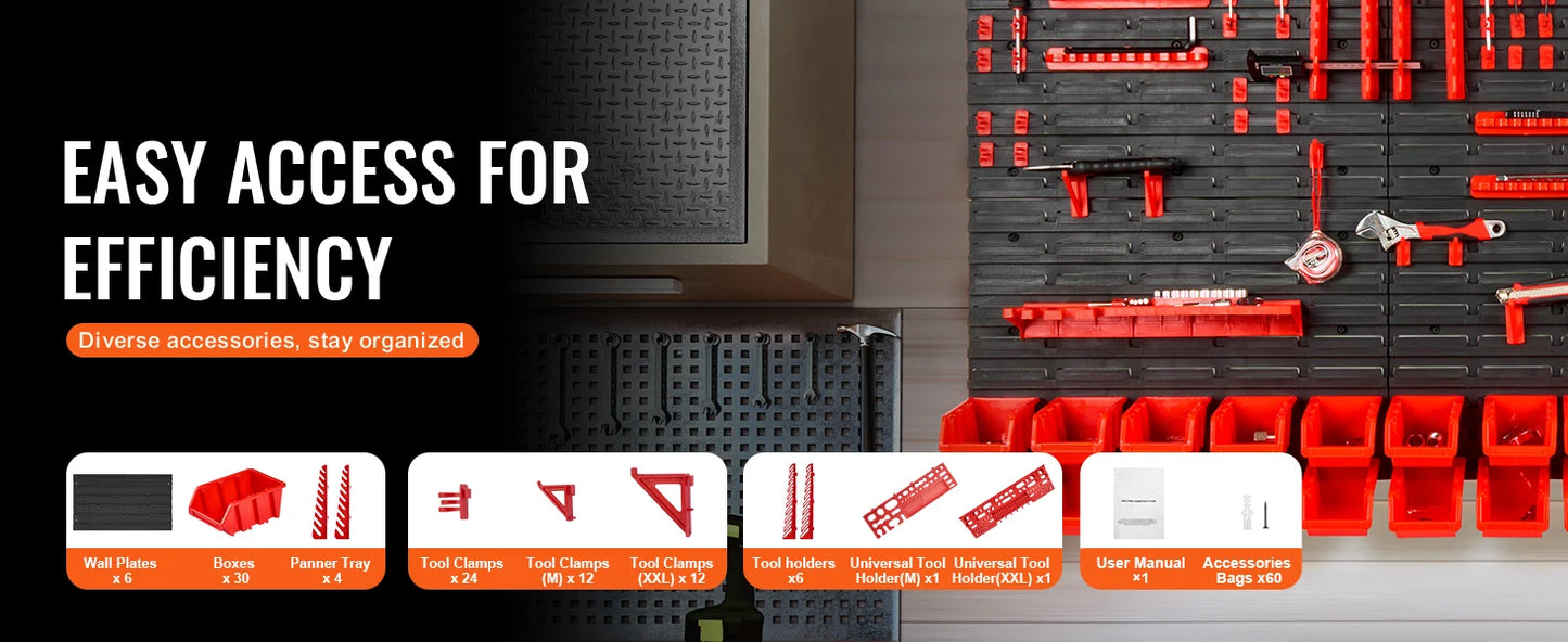 Wall Mounted Storage Bins Parts Rack Organizer