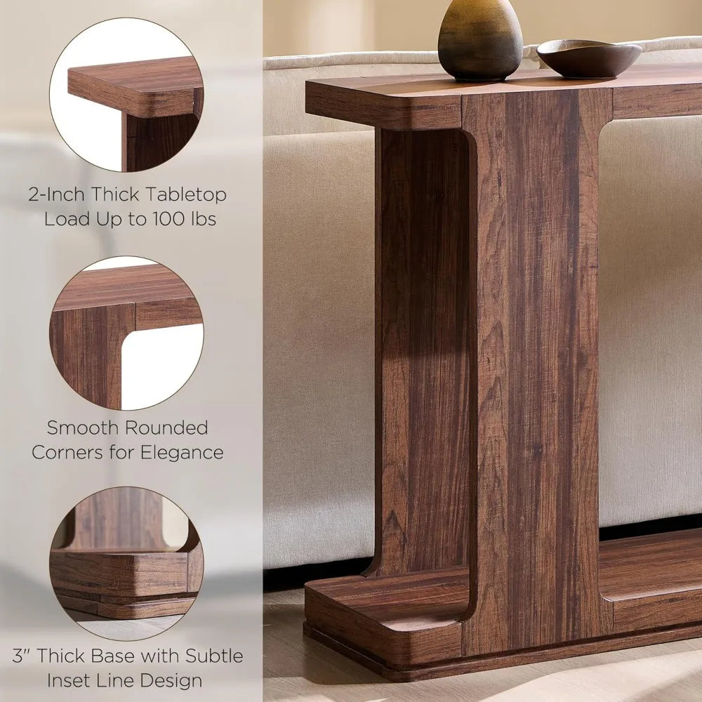 Modern Entryway Table with Curved Edge