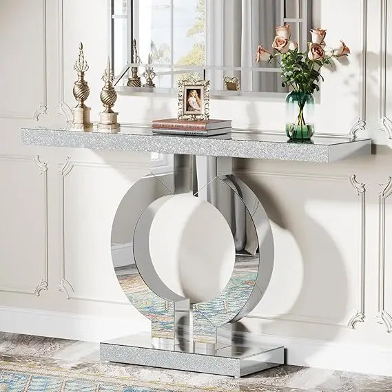 Entryway Table with O-Shaped Base