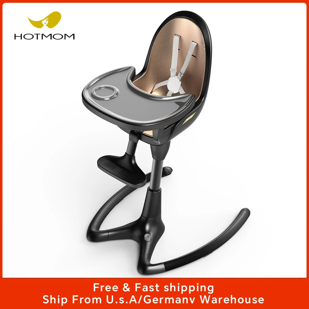 Baby Adjustable High Chair with Leather Cushion