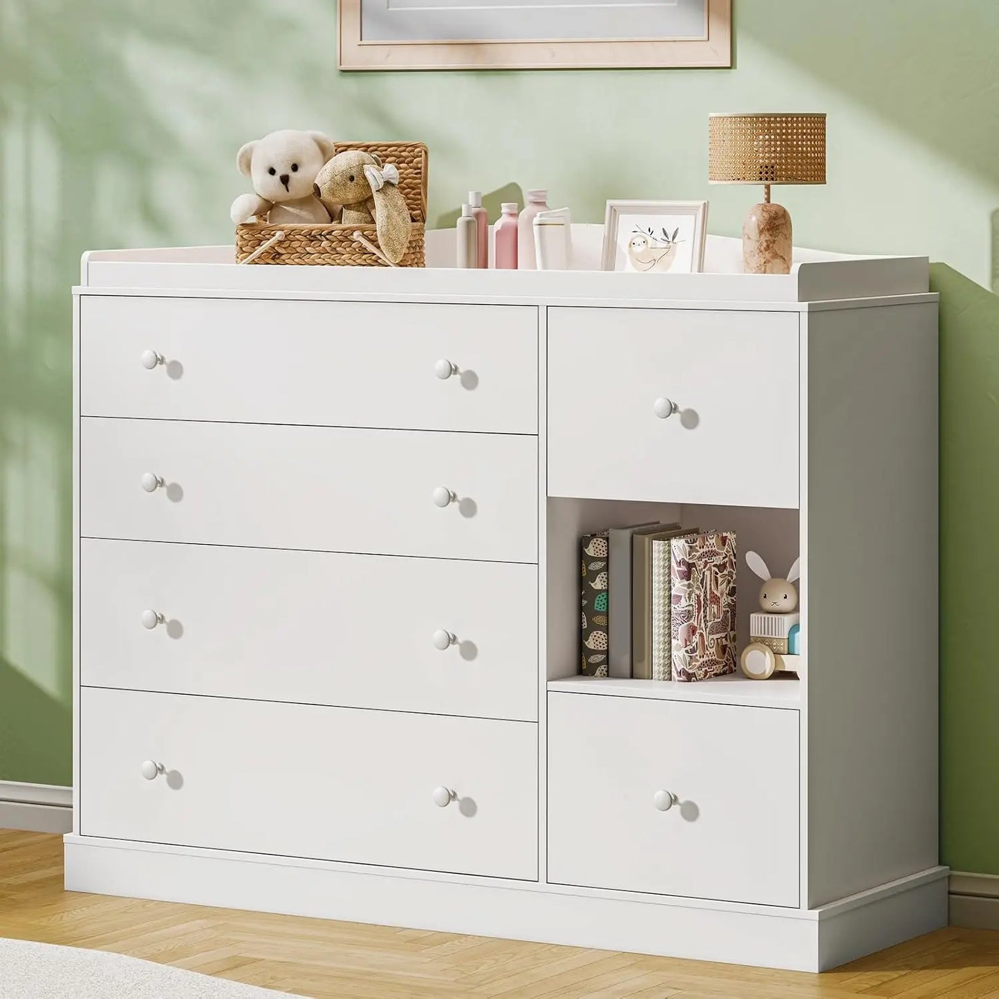 Dresser Cabinet with Changing Table for Nursery