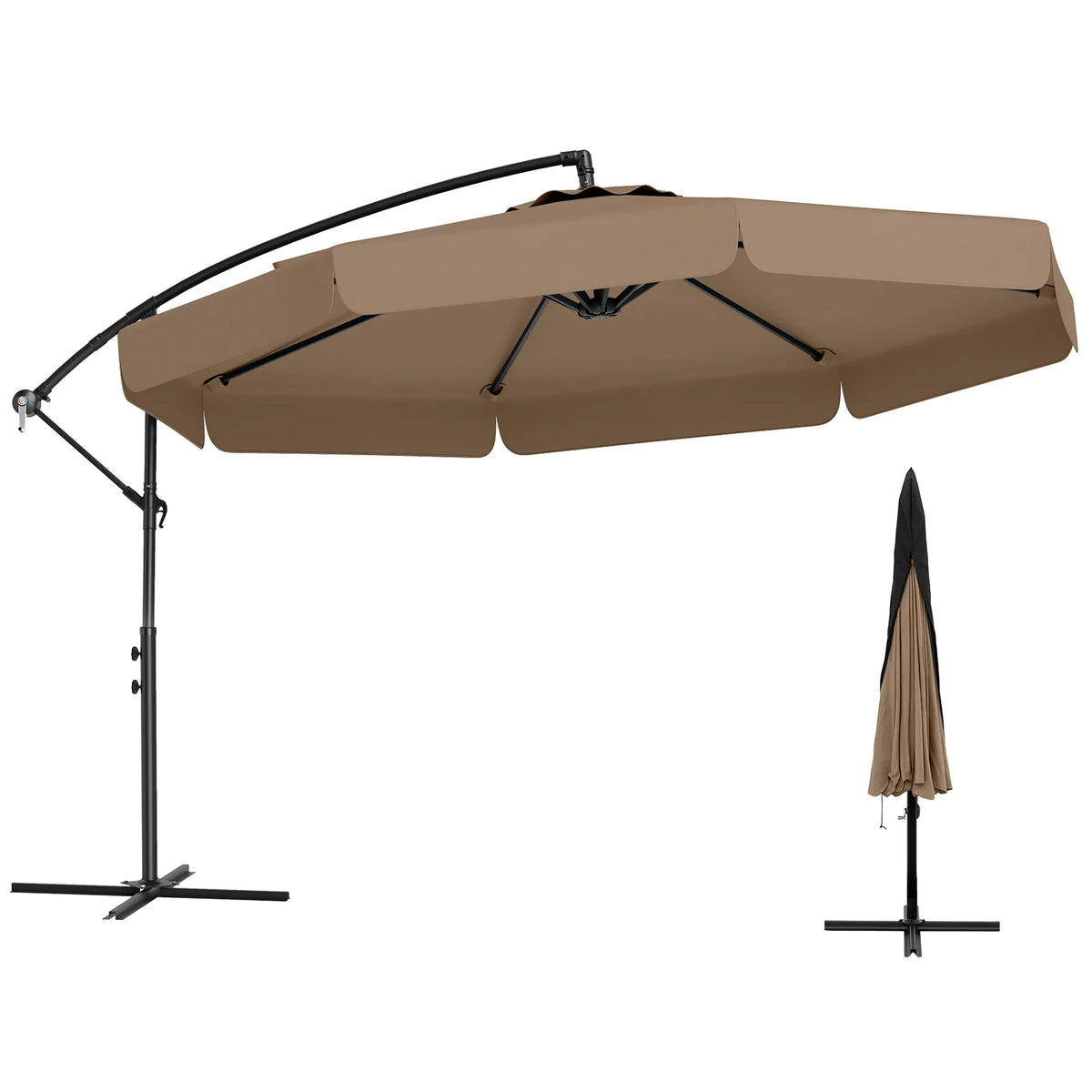 Offset Cantilever Hanging Umbrella with Cover
