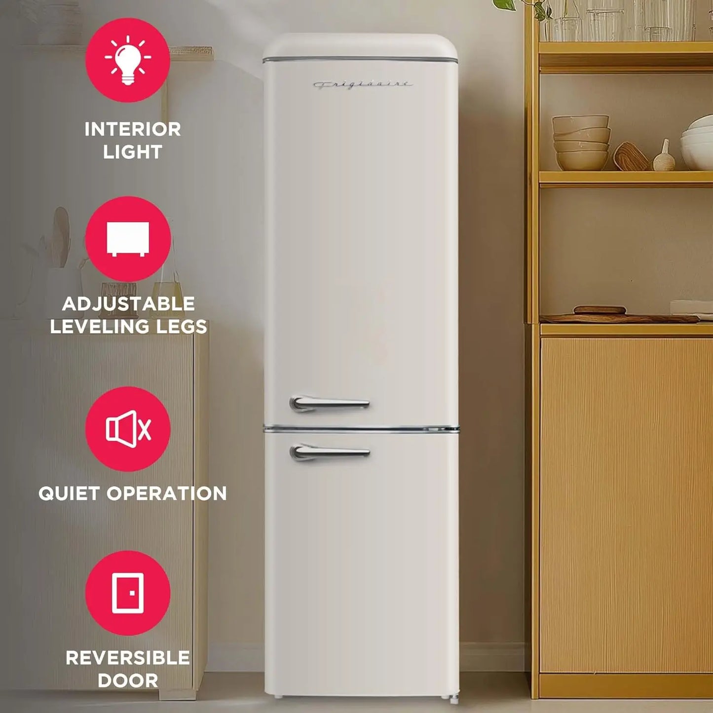 Retro Style Fridge with Bottom Freezer
